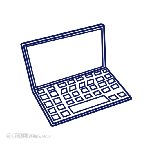 簡筆畫中的筆記本電腦 計算機的藝術表現